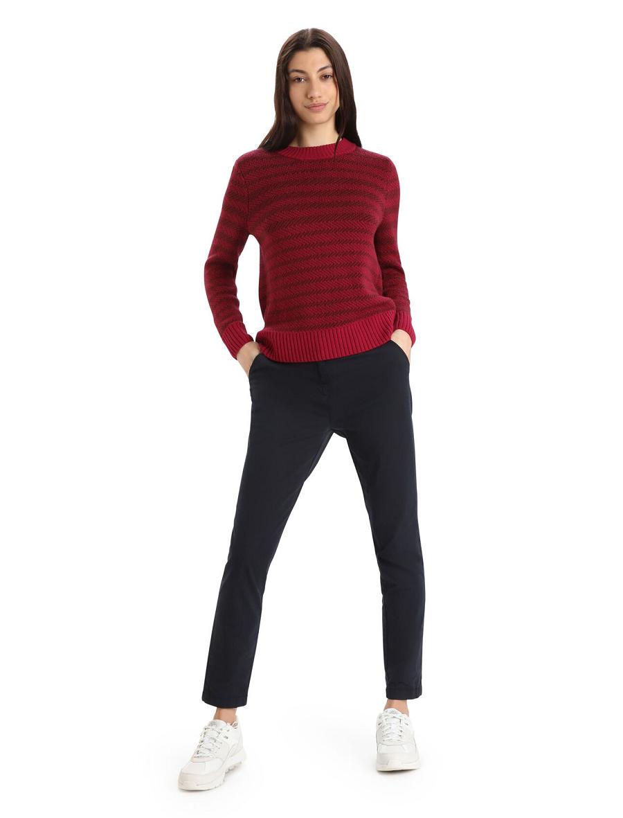 Chandails Icebreaker Merino Waypoint Crewe Femme Rose | FR 1625EBCX